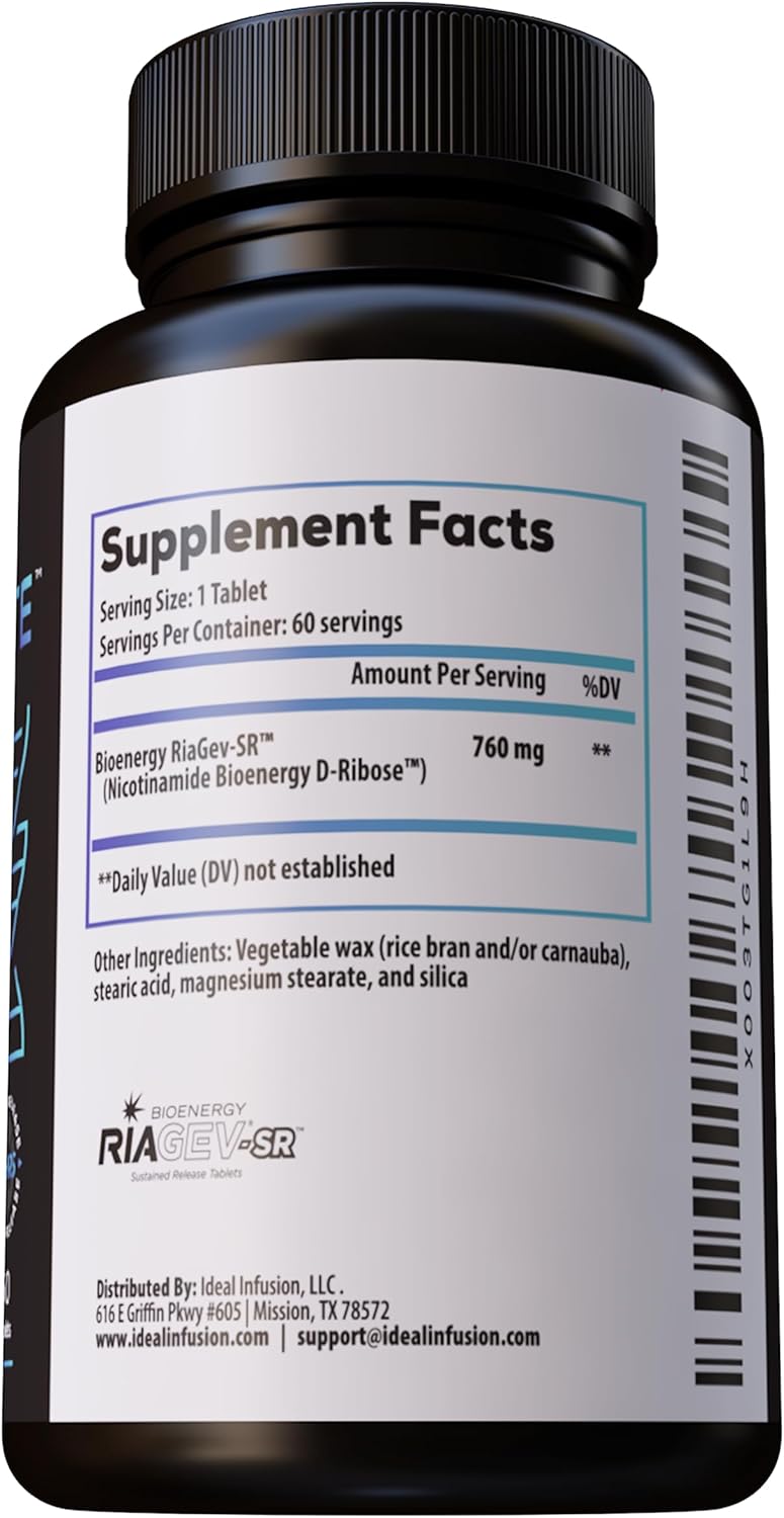 NAD & NR Biosynthesis Supplement for Cardiovascular Health & Muscle Vitality - Sustained Release Formula with ATP Boost (60 Servings)