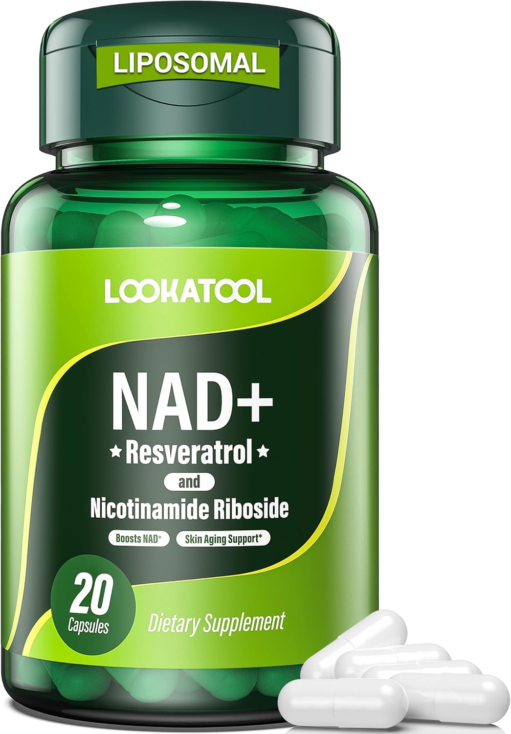 NAD+ Resveratrol Supplement - 26 Capsules by Lookatool