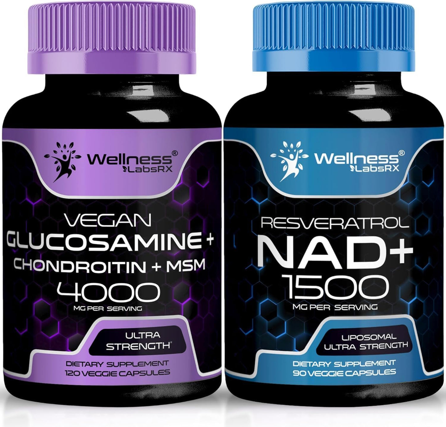 NAD Supplement Capsules with Glucosamine, Chondroitin, and MSM by WELLNESS LABSRX