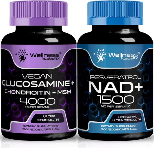 NAD Supplement Capsules with Glucosamine, Chondroitin, and MSM by WELLNESS LABSRX
