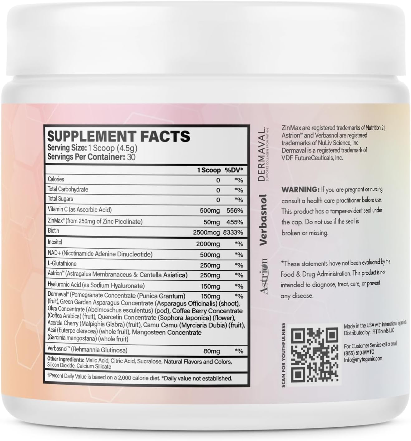 NAD+ Supplement Drink Mix Powder for Cellular Vitality, Anti-Aging, Energy, and Skin Health