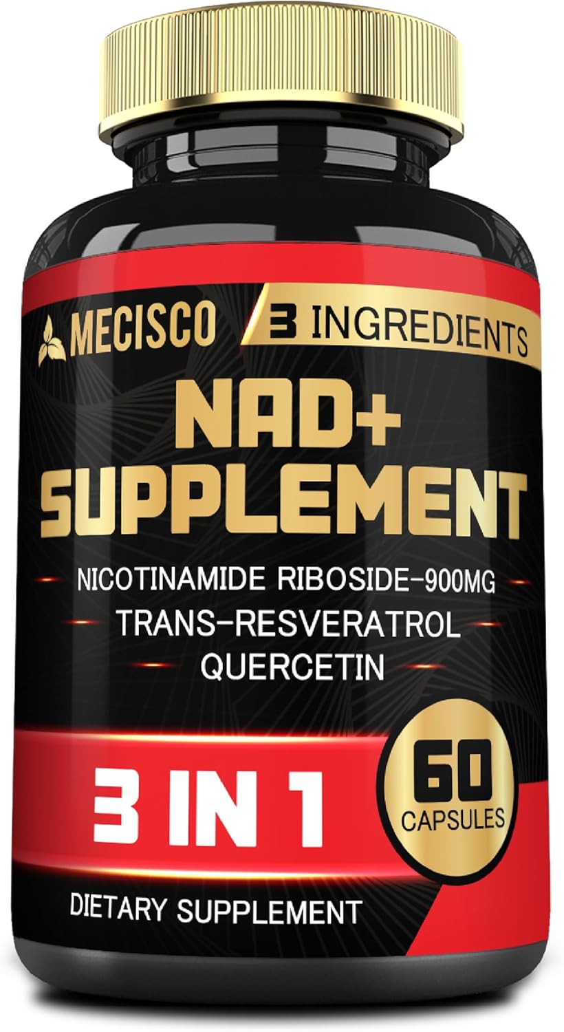 NAD+ Supplement with Nicotinamide Riboside, Trans Resveratrol & Quercetin - 1200mg - Cellular Activity, Immune Support, Aging Health - 60 Capsules