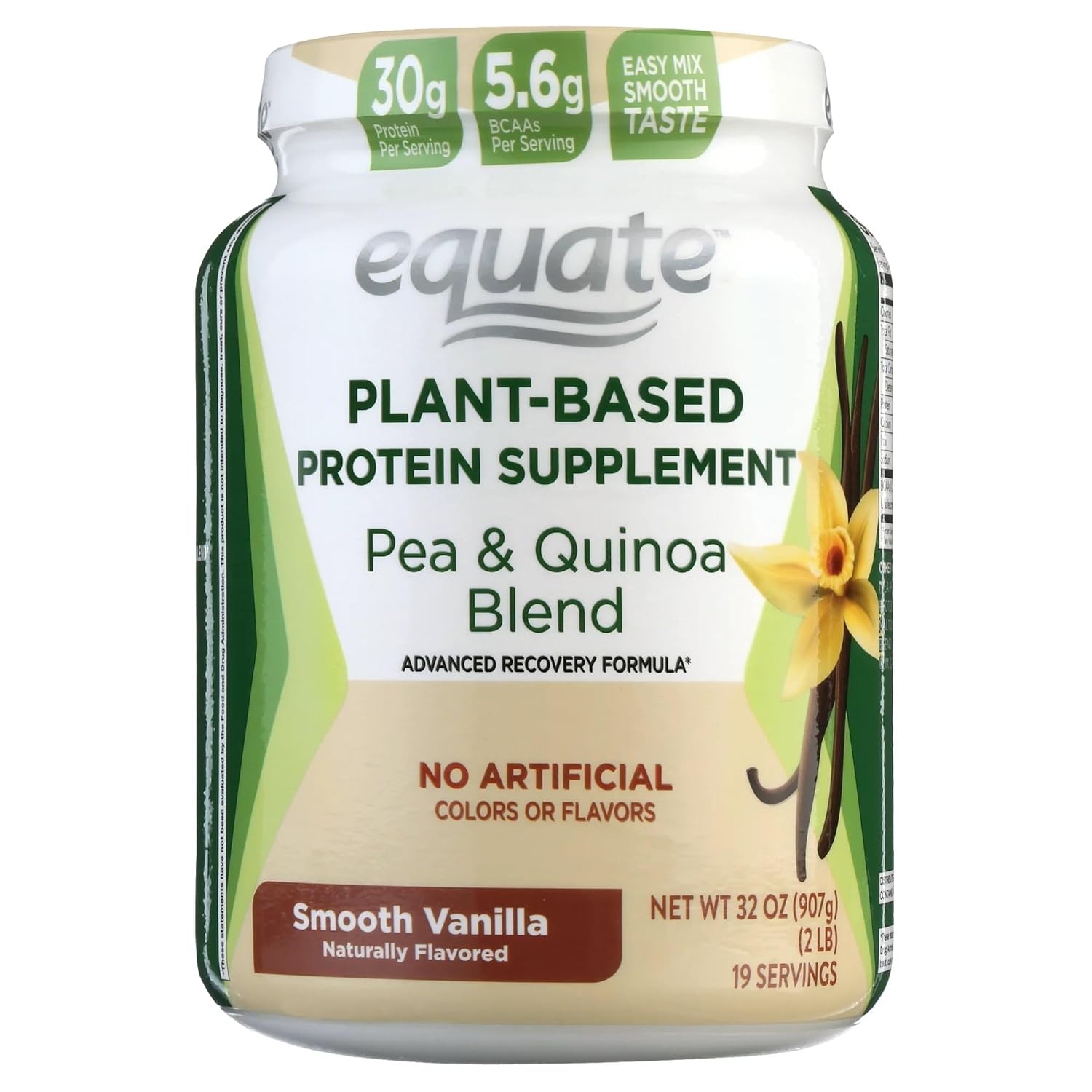 Naisian Equate Vanilla Plant-Based Protein Supplement 2 Lbs - New Formula