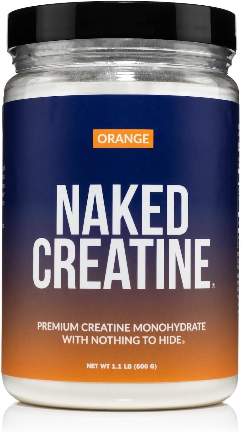 Naked Nutrition Micronized Orange Creatine Monohydrate - 500g Vegan Powder for Strength Gains - Gluten & Soy Free, Non-GMO
