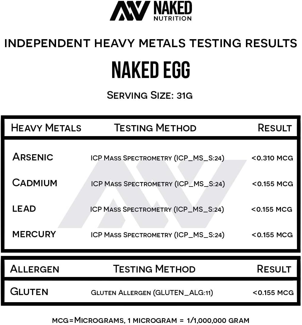 Naked Nutrition Non-GMO Egg White Protein Powder - Unflavored, Paleo, Dairy Free - 3LB, 25g Protein, 44 Servings