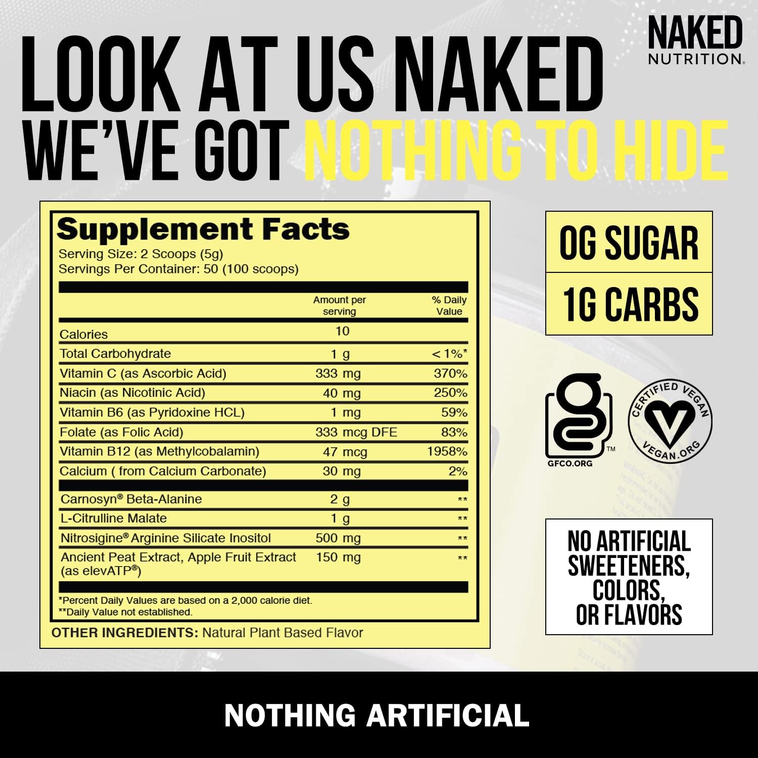 Naked Nutrition Vegan Energy and Performance Bundle: Stimulant-Free Energy + BCAAS Amino Acids Powder - BoostGo Australia