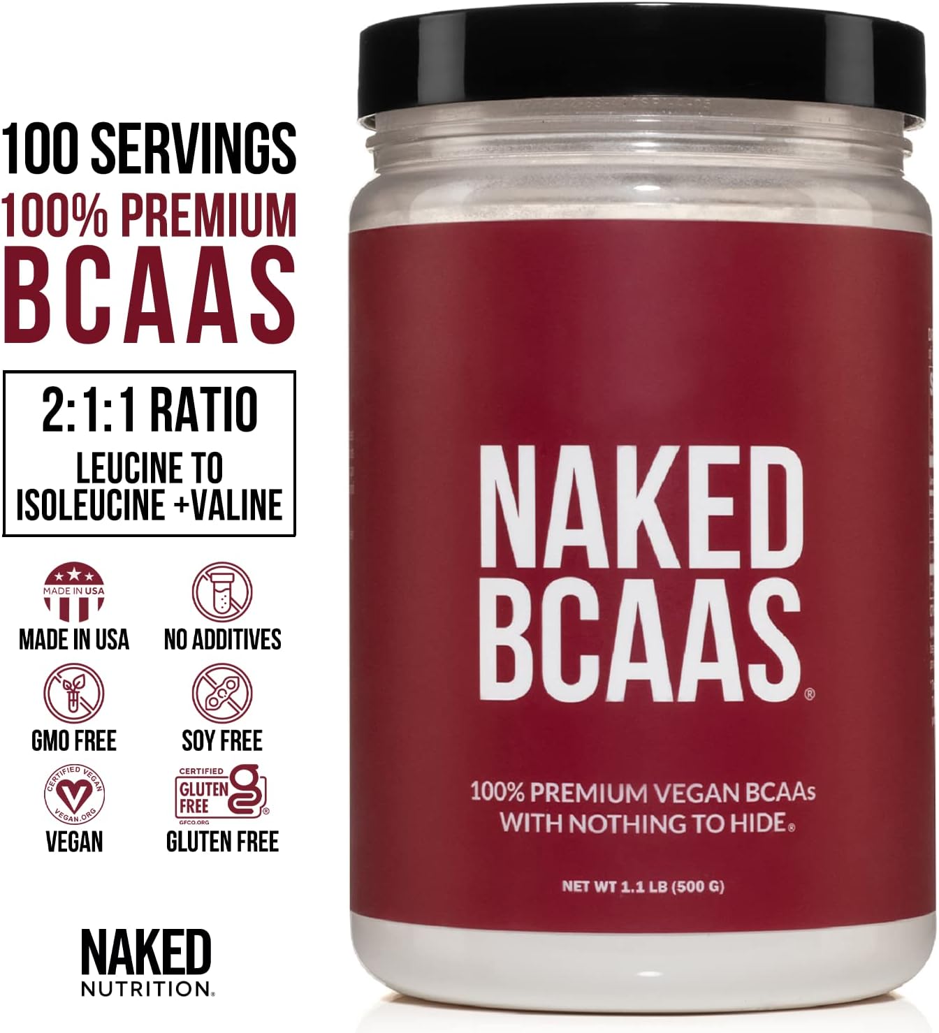 Naked Nutrition Vegan Energy and Performance Bundle: Stimulant-Free Energy + BCAAS Amino Acids Powder - BoostGo Australia