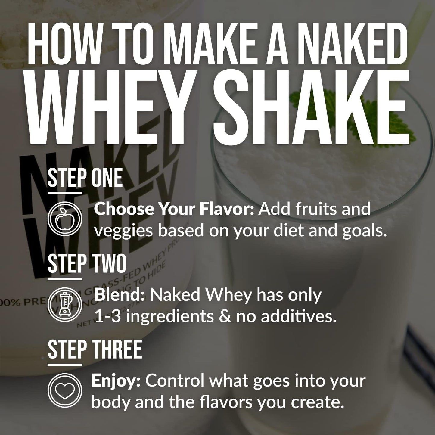 Naked Nutrition Whey Protein Sample Pack - Unflavored, Chocolate, Vanilla - 3 Pack