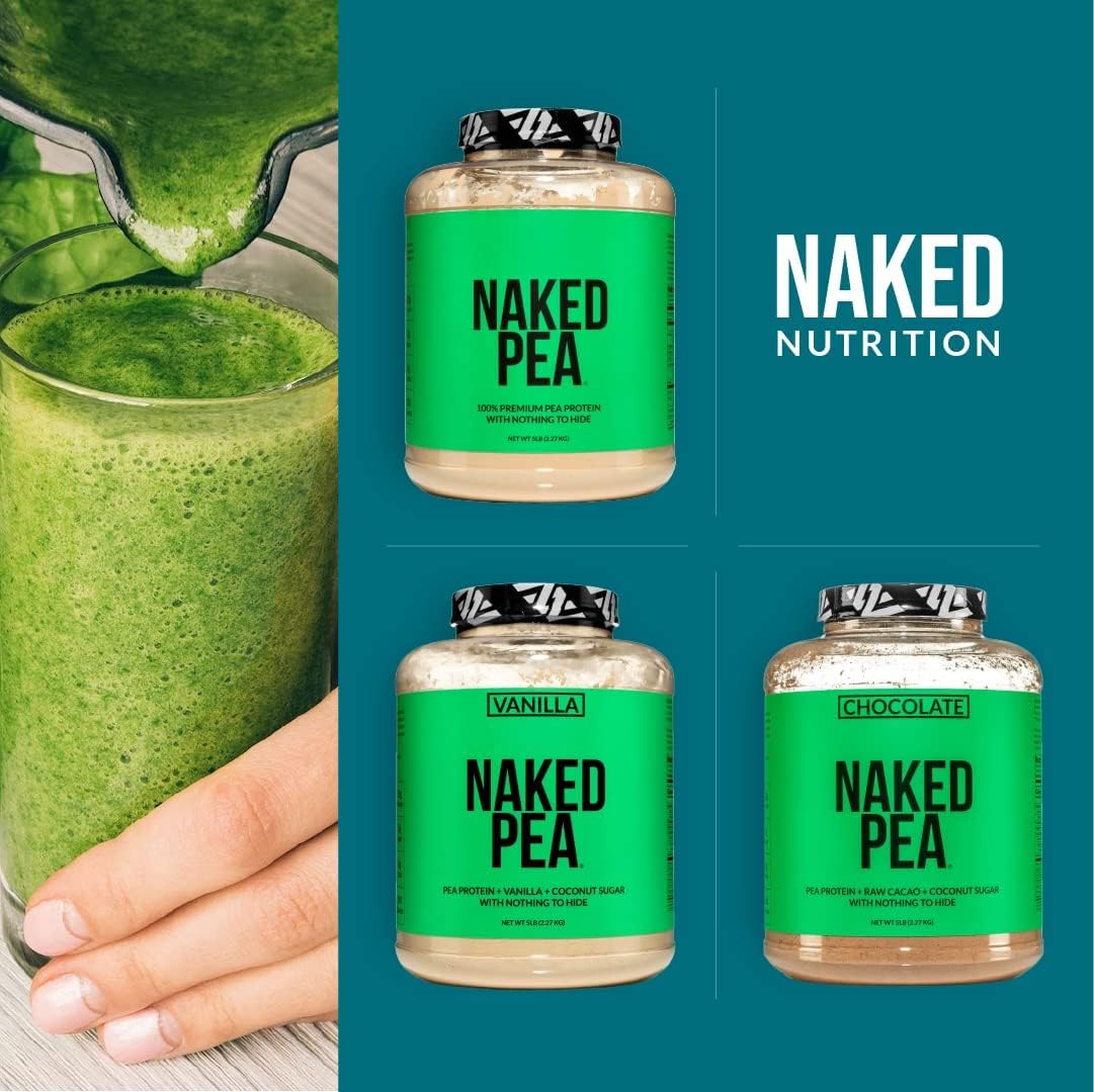 Naked Pea Protein Isolate - Plant-Based, Vegan & Vegetarian Protein Powder - Non-GMO, Gluten-Free, Easy to Digest - 15 Servings