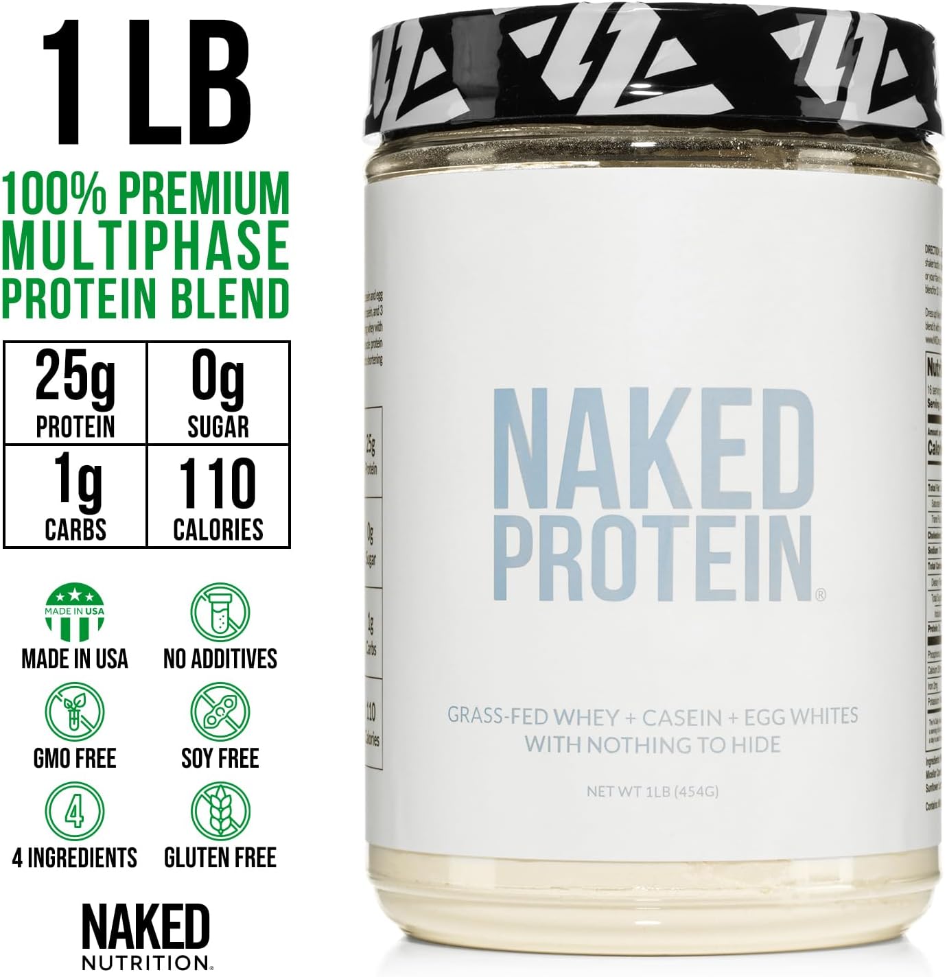 Naked Protein Powder Blend - Egg, Whey, and Casein Protein Mix, Unflavored by Naked Nutrition