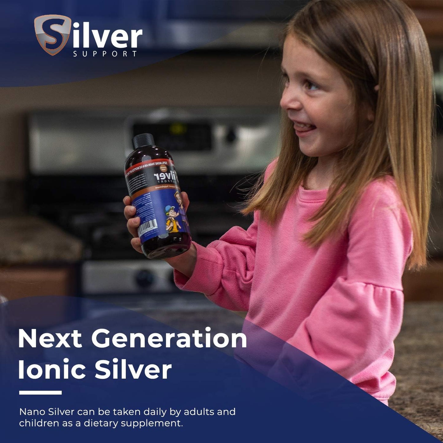 Nano Ionic Silver Liquid Immune Booster for All Ages and Pets - 10 ppm Formula for Enhanced Wellness - 32oz Bottle