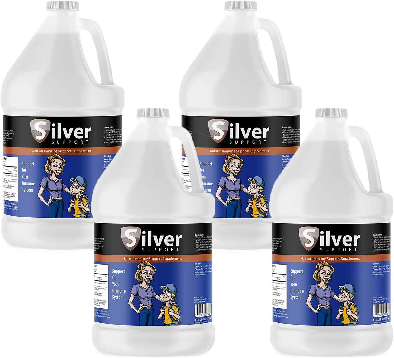 Nano Silver Immune Booster for Kids, Pets, and Adults - Herbal Support Supplement - 4 Gallons