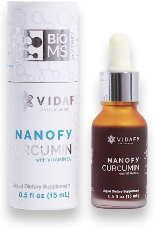 NANOFY Curcumin Supplement with BioMS and Vitamin D3 for Enhanced Absorption