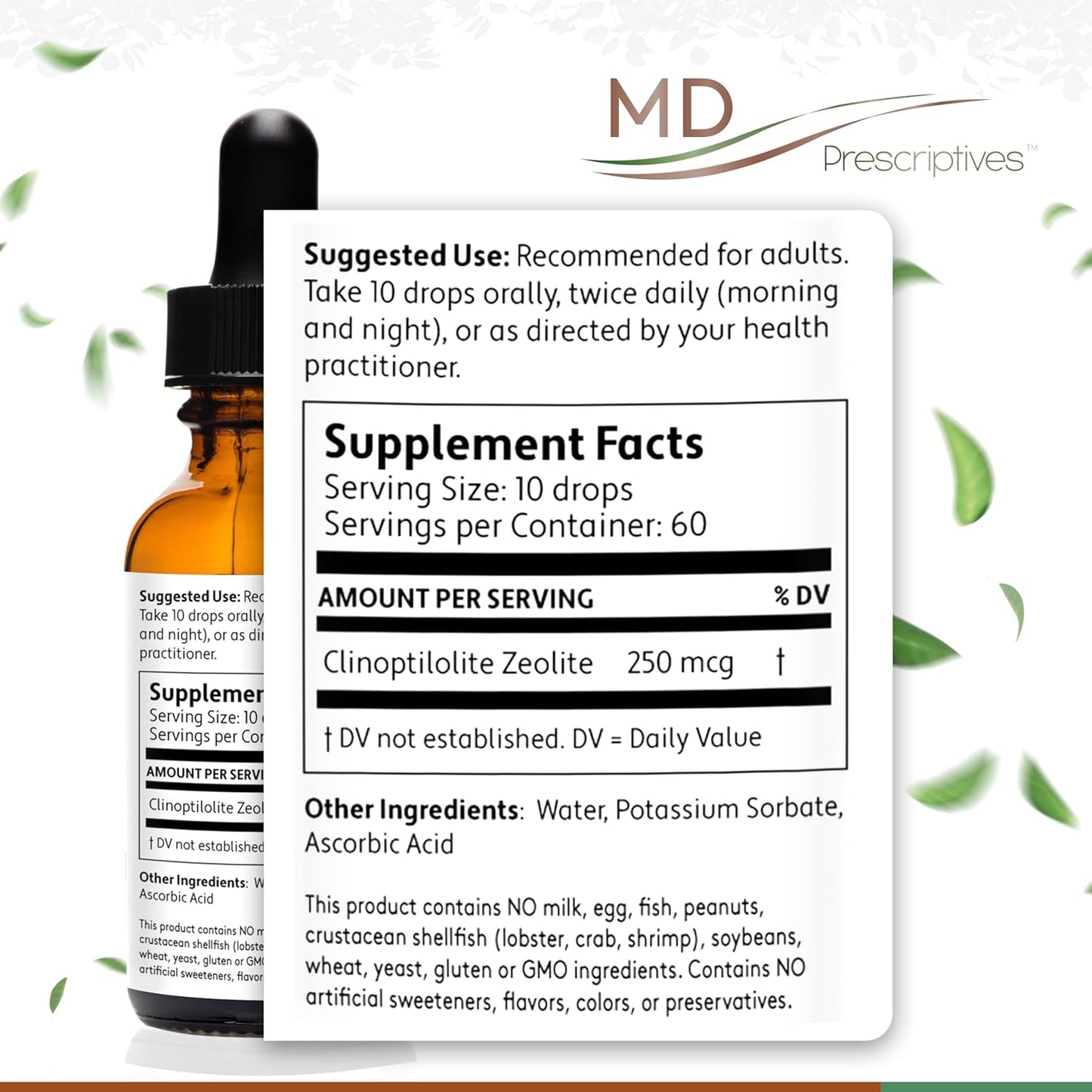 NanoZeolite MD by MD Prescriptives - Liquid Zeolite Solution - 60 Servings - 1 fl oz