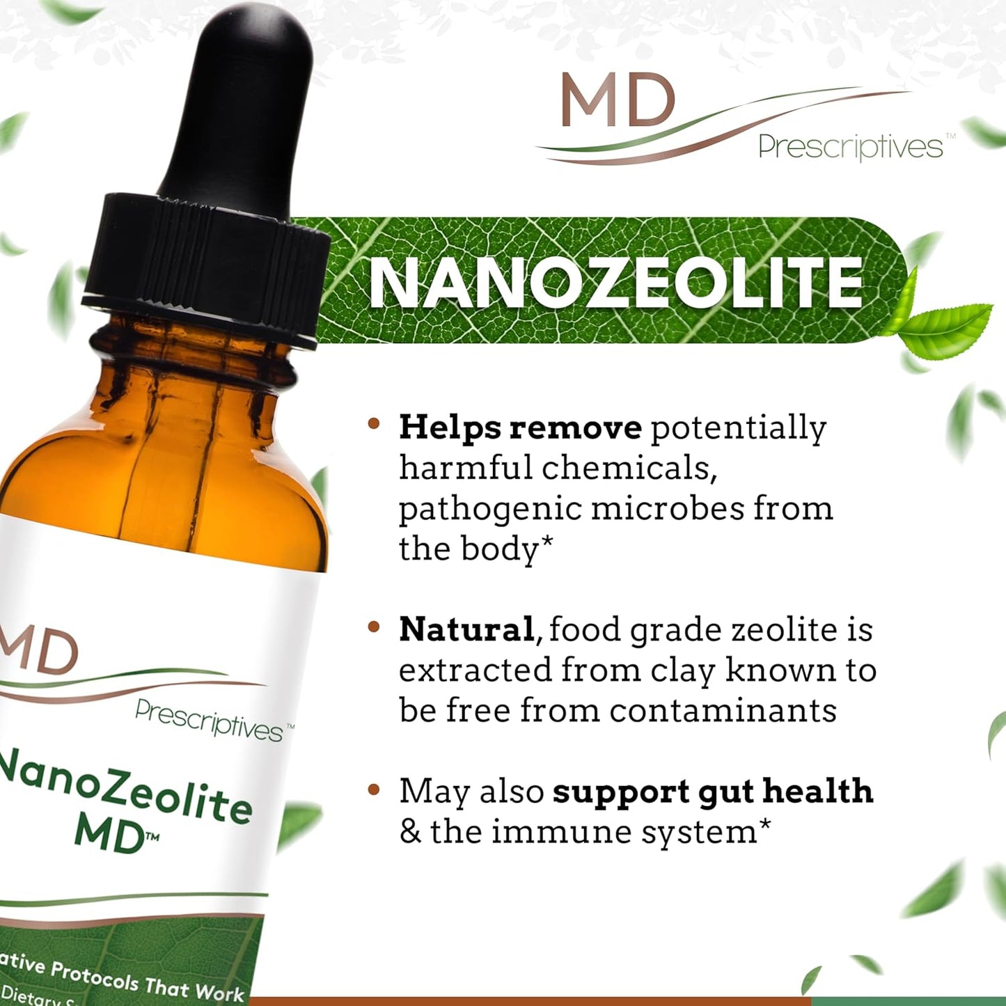 NanoZeolite MD by MD Prescriptives - Liquid Zeolite Solution - 60 Servings - 1 fl oz