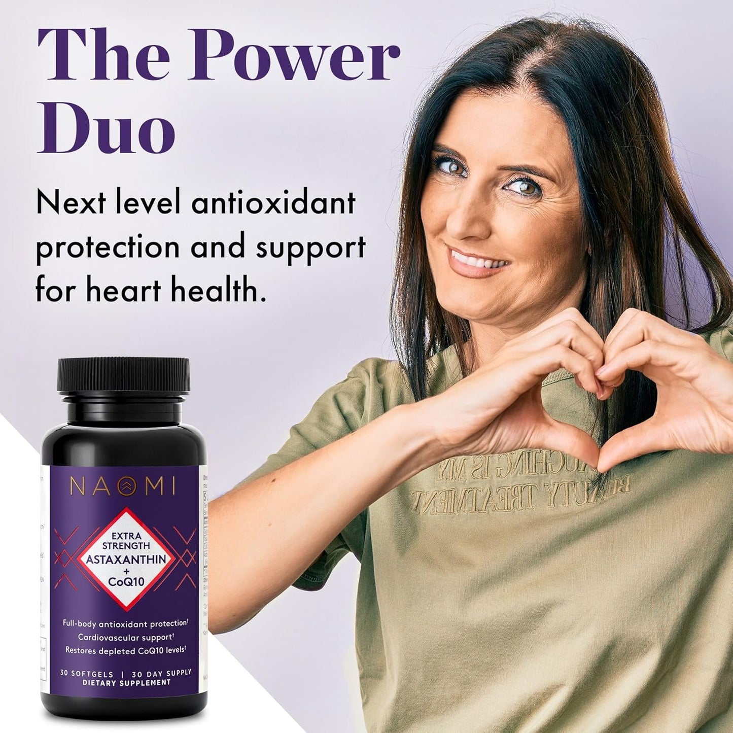 NAOMI Extra Strength Astaxanthin & CoQ10 Capsules for Cardiovascular Support, Energy Boost, Immune & Cognitive Function - High Absorption Formula, 30-Day Supply