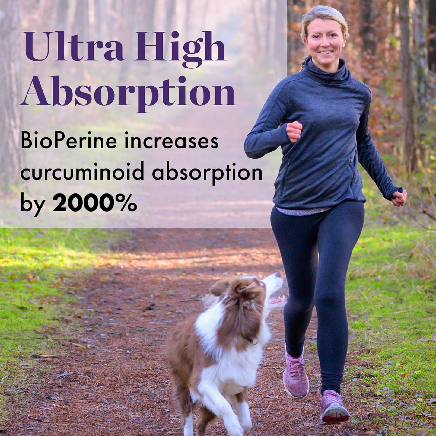 NAOMI Turmeric Curcumin 1,200mg with BioPerine for Maximum Absorption - Extra-Strength Joint, Muscle, Brain Support - 60 Capsules