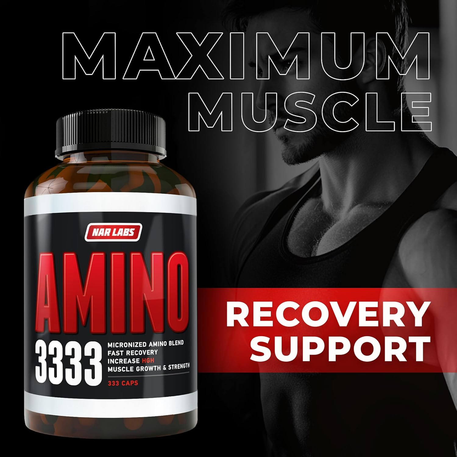 NAR LABS Real Amino Acid Complex - 333 Capsules for Muscle Recovery and Growth