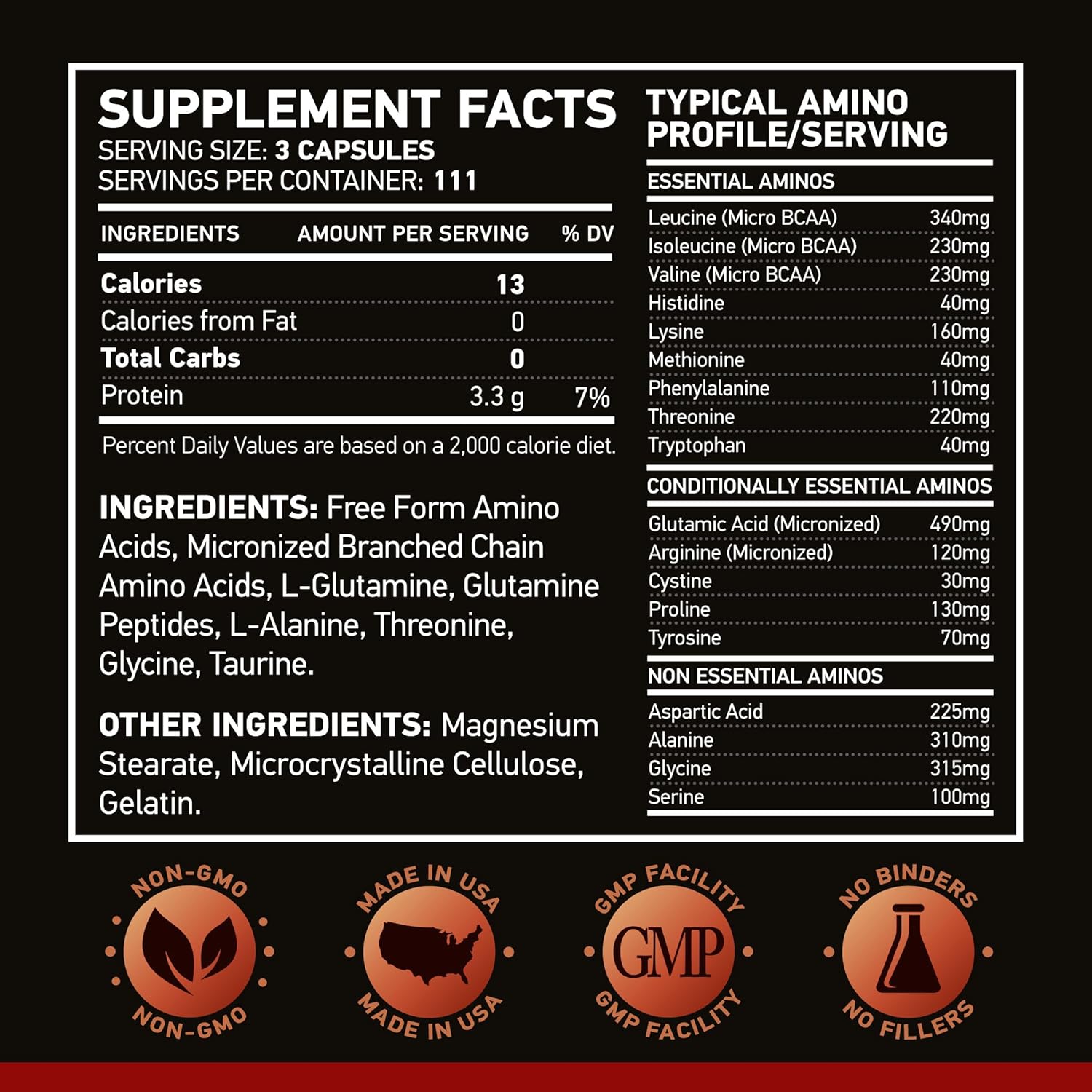 NAR LABS Real Amino Acid Complex - 333 Capsules for Muscle Recovery and Growth