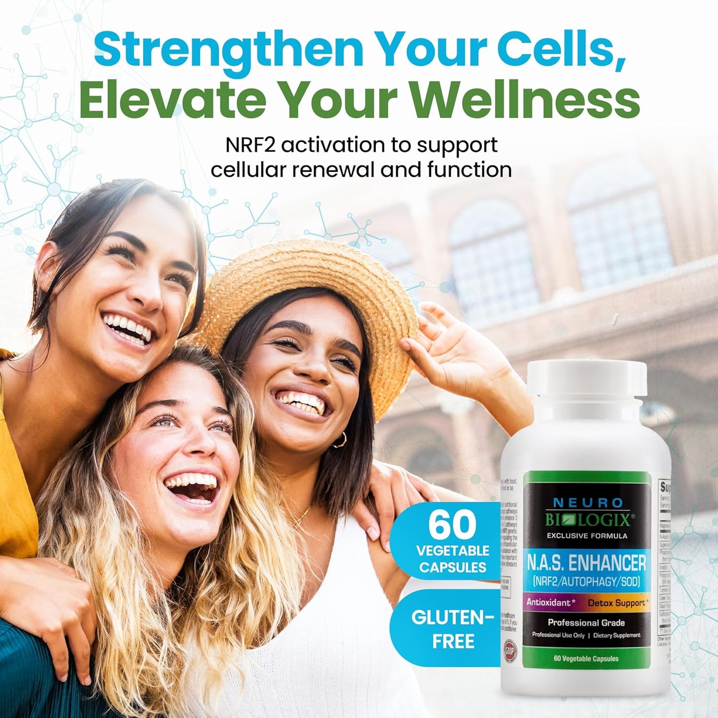 N.A.S Enhancer Autophagy Supplements - Antioxidants & Detox Support with Glutathione - 60 Capsules
