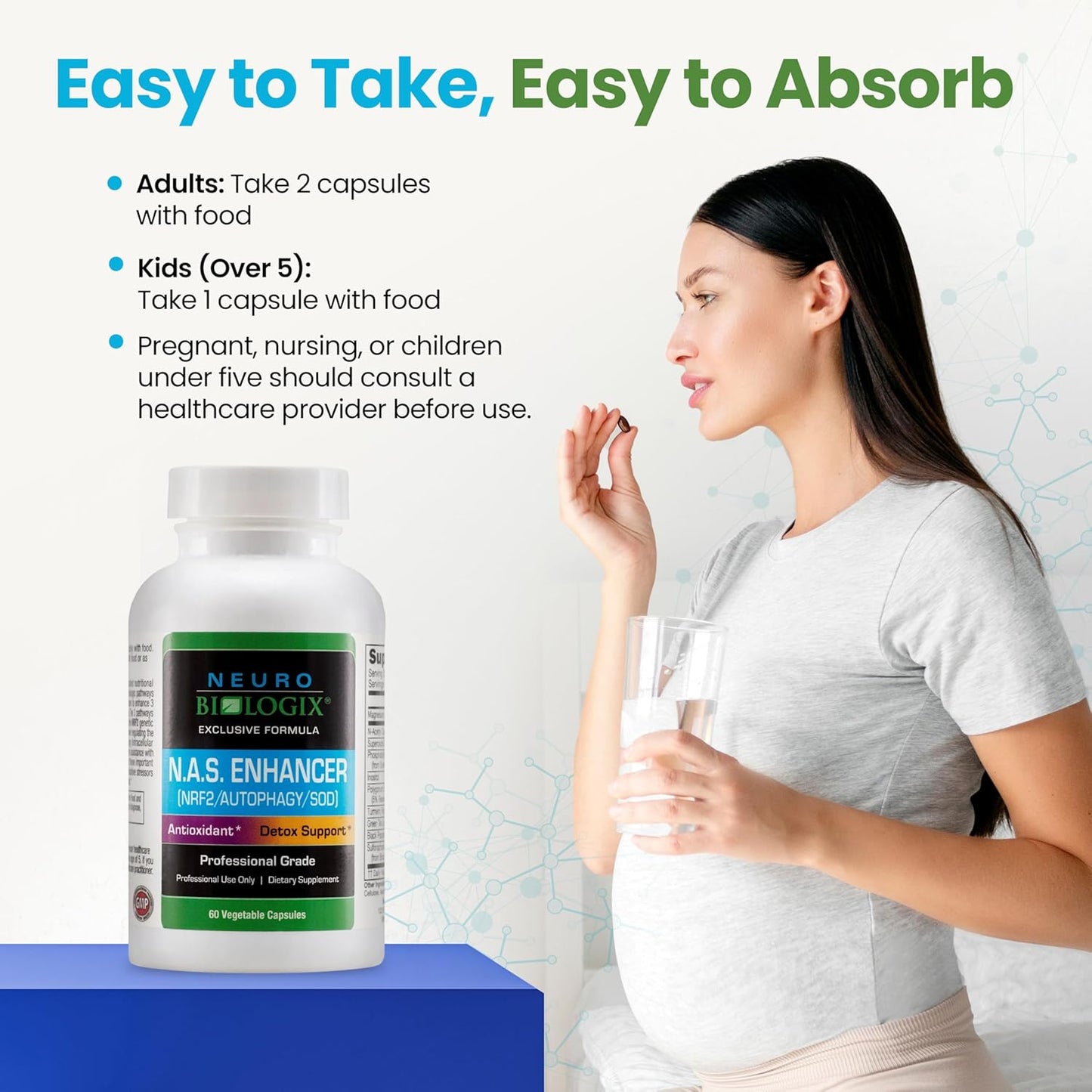 N.A.S Enhancer Autophagy Supplements - Antioxidants & Detox Support with Glutathione - 60 Capsules