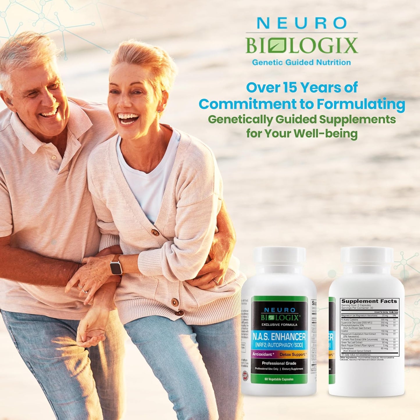 N.A.S Enhancer Autophagy Supplements - Antioxidants & Detox Support with Glutathione - 60 Capsules