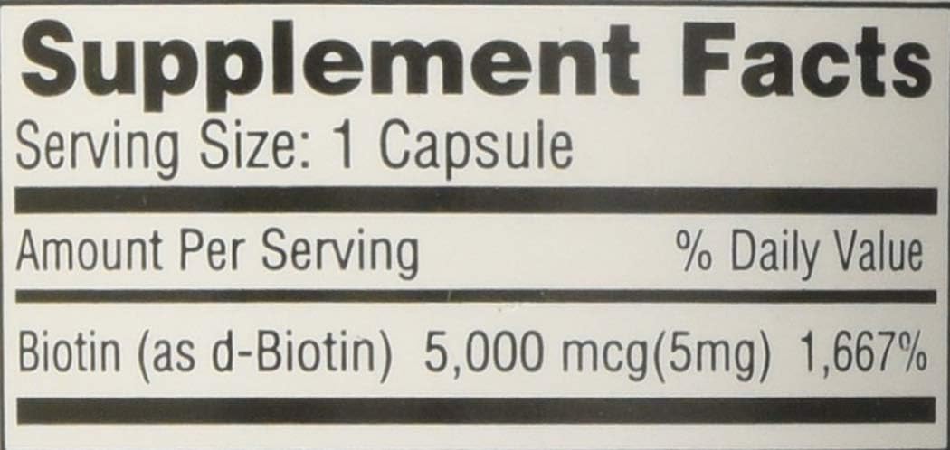 NAT-Rul Biotin 5000 mcg Capsules - 100 Count - Natural Health Products