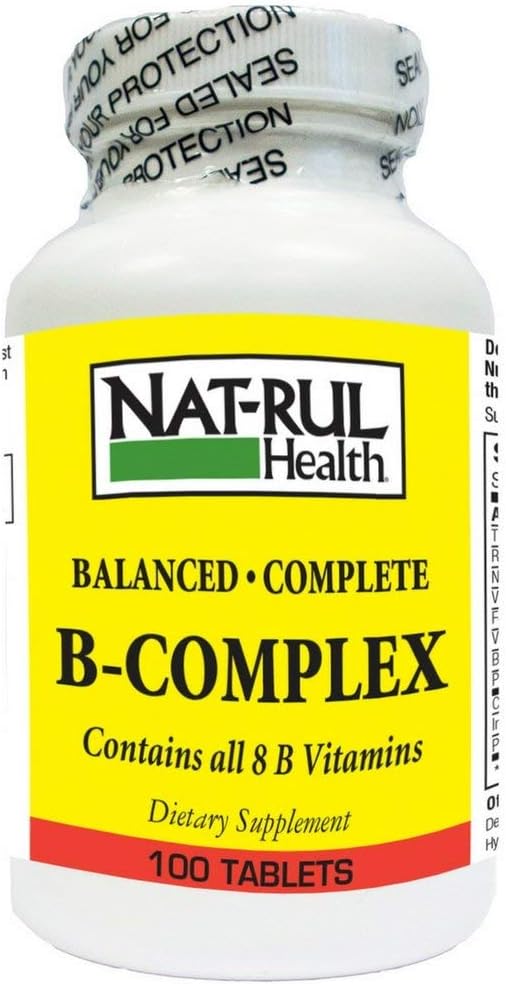NAT-Rul Vitamin B-Complex Tablets - Natural Health Supplement (100 Tablets)