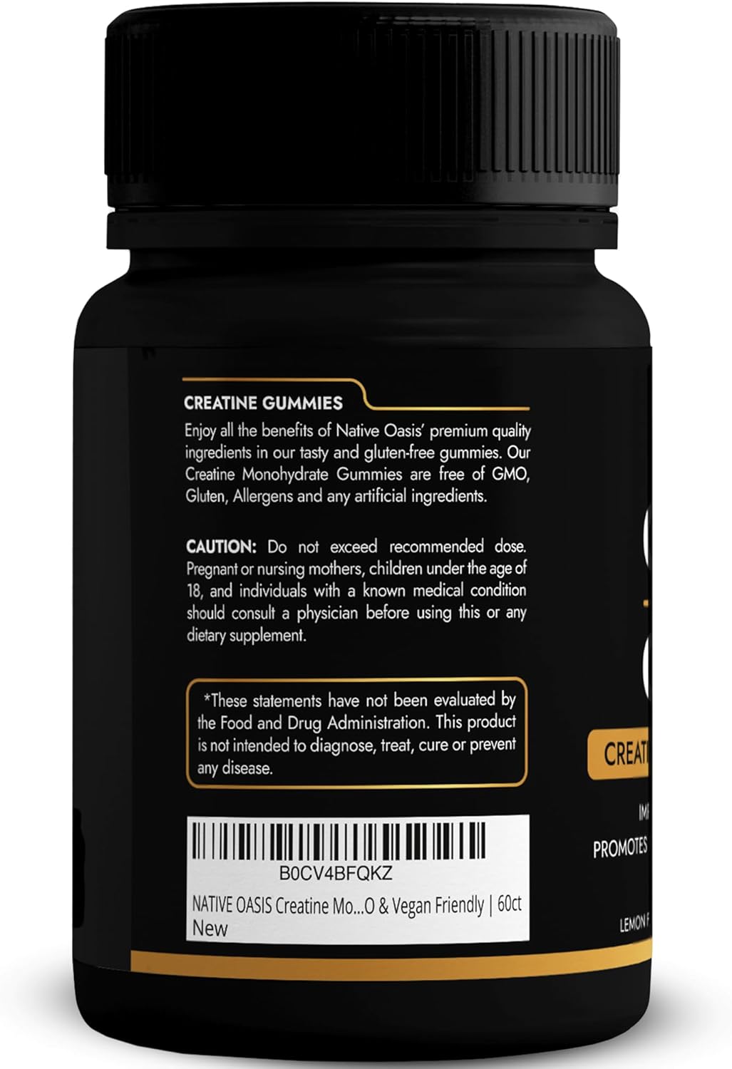 NATIVE OASIS 5000 MG Gummy Creatine Supplement for Strength & Energy | Men & Women | Allergen Free, Gluten Free, Non-GMO & Vegan | 60 Count