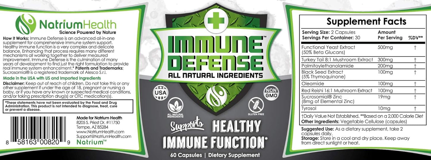 Natrium Health Immune Defense Capsules - 60 Count Natural Immune Booster