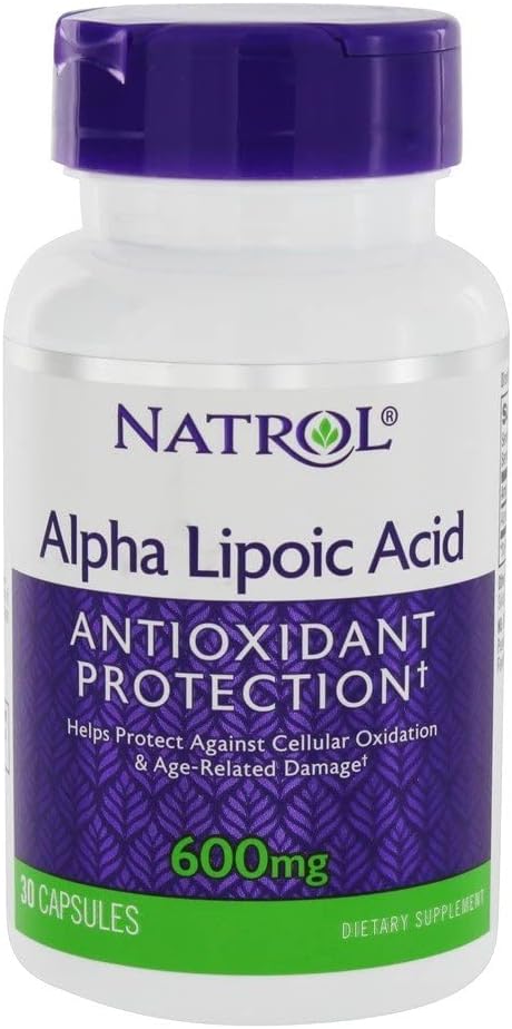 Natrol Alpha Lipoic Acid Capsules - 600 Mg, 30 Count - Antioxidant Supplement for Energy Production & Overall Health