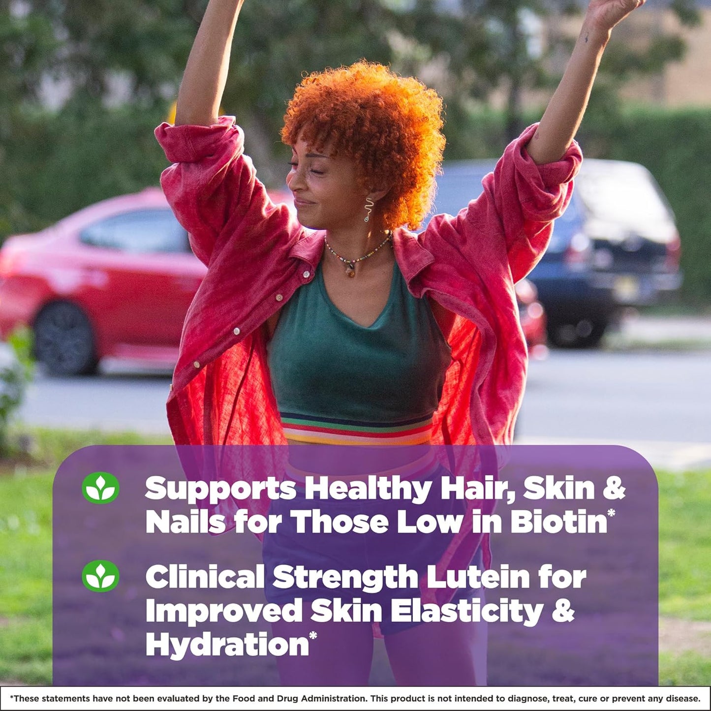 Natrol Beauty Biotin Plus Lutein 5,000 mcg Tablets - Support Healthy Hair, Skin, Nails - 60 Day Supply for Adults