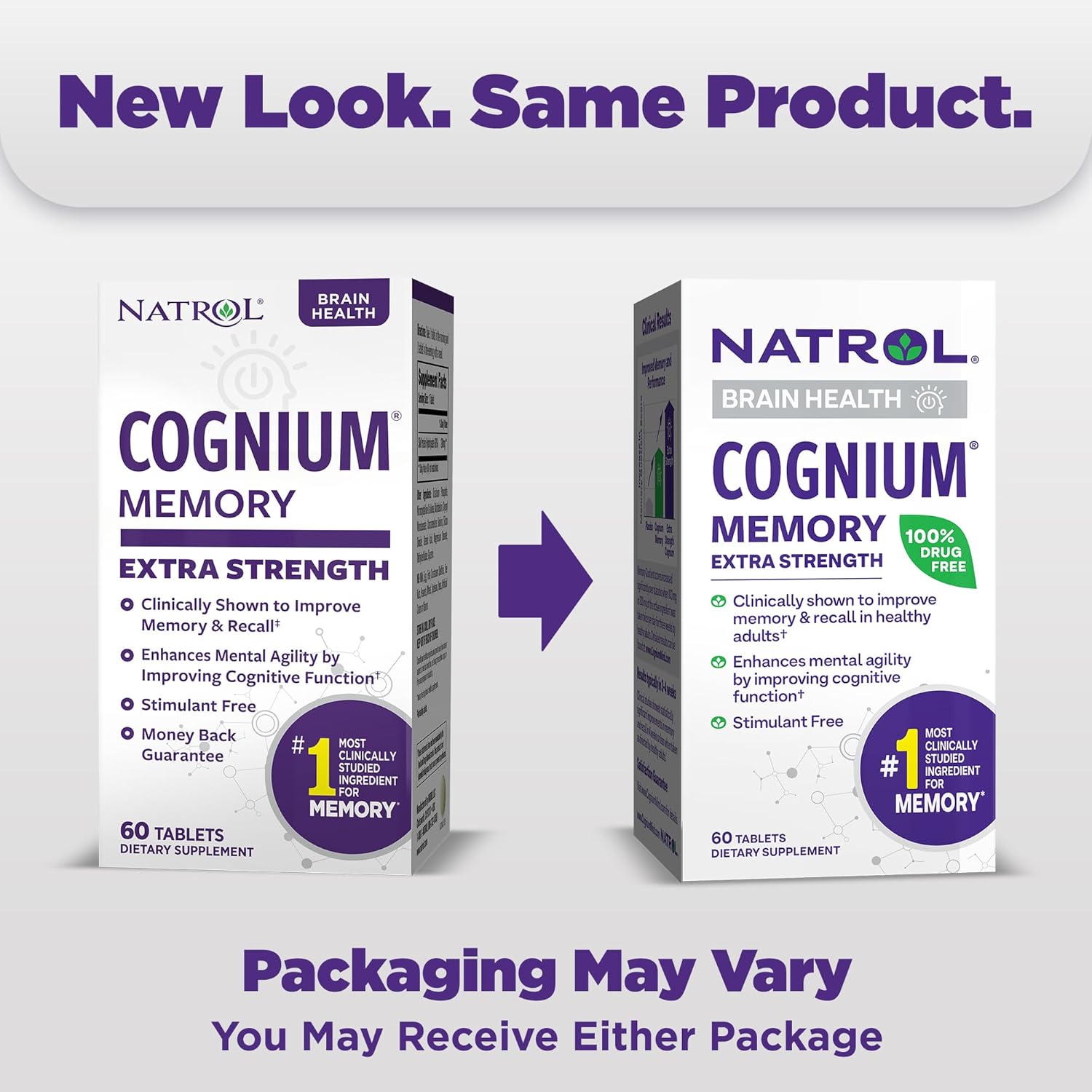 Natrol Cognium Extra Strength White Capsules - 60 Count x 12 Pack