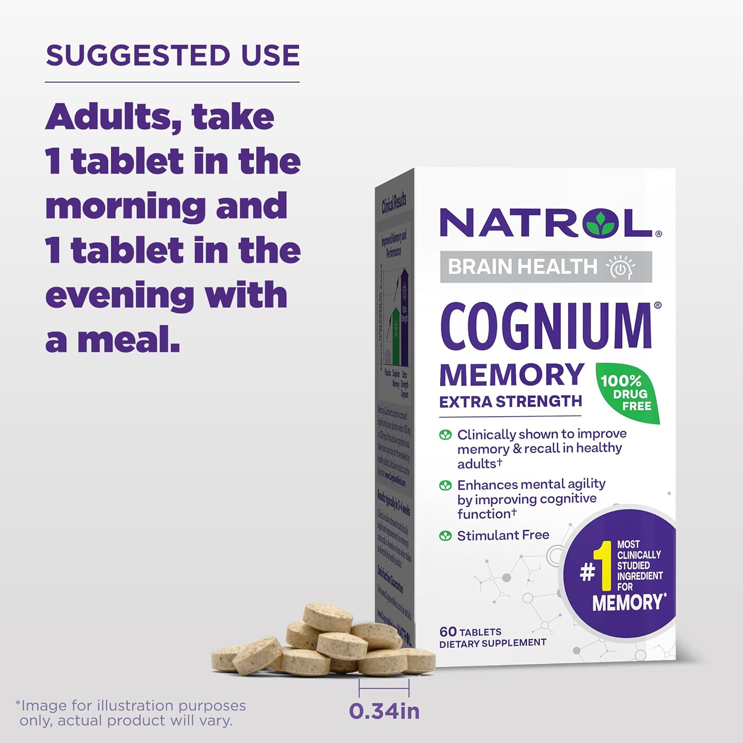 Natrol Cognium Extra Strength White Capsules - 60 Count x 12 Pack