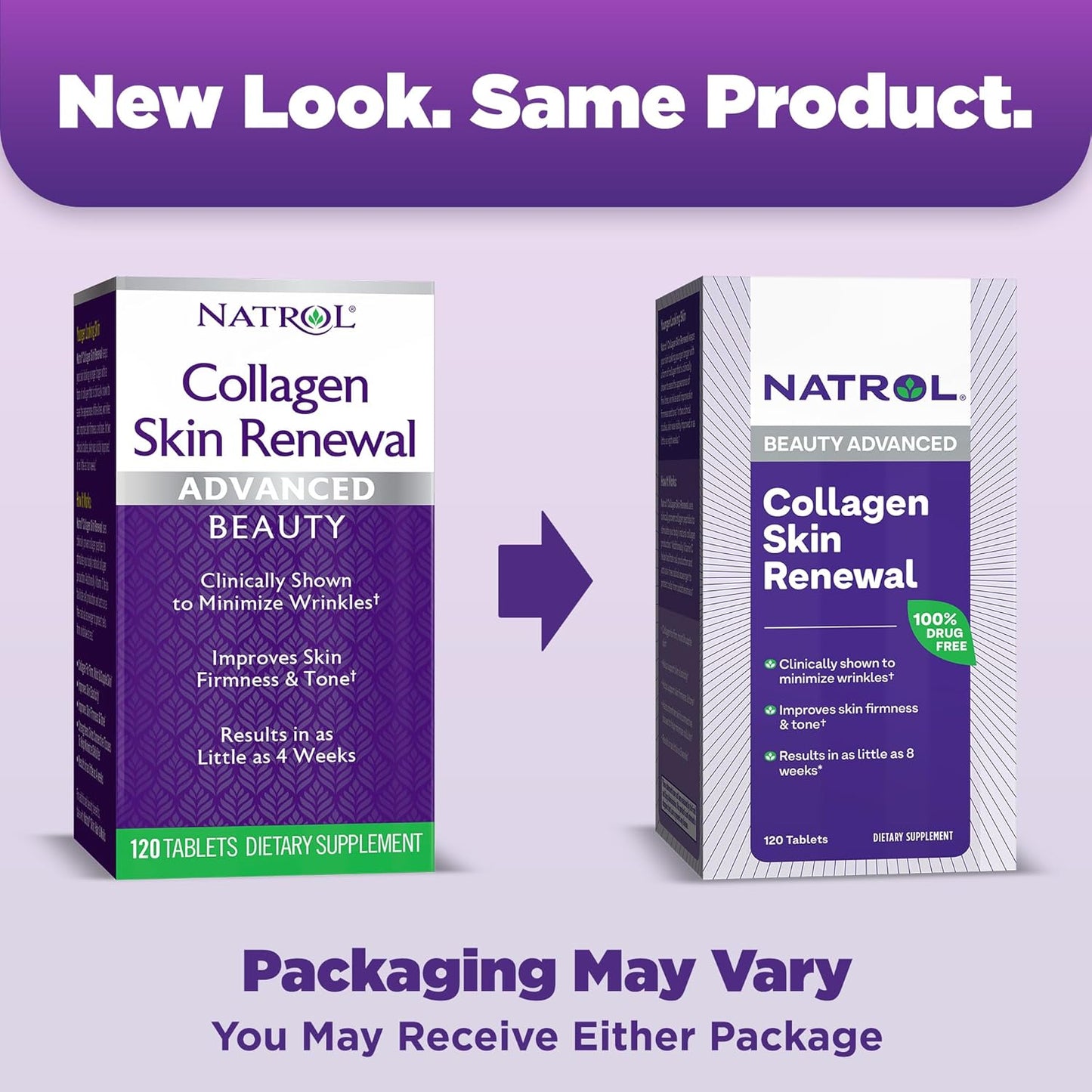 Natrol Collagen Skin Renewal Dietary Supplement - 120 Tablets, 40 Day Supply for Advanced Beauty Support