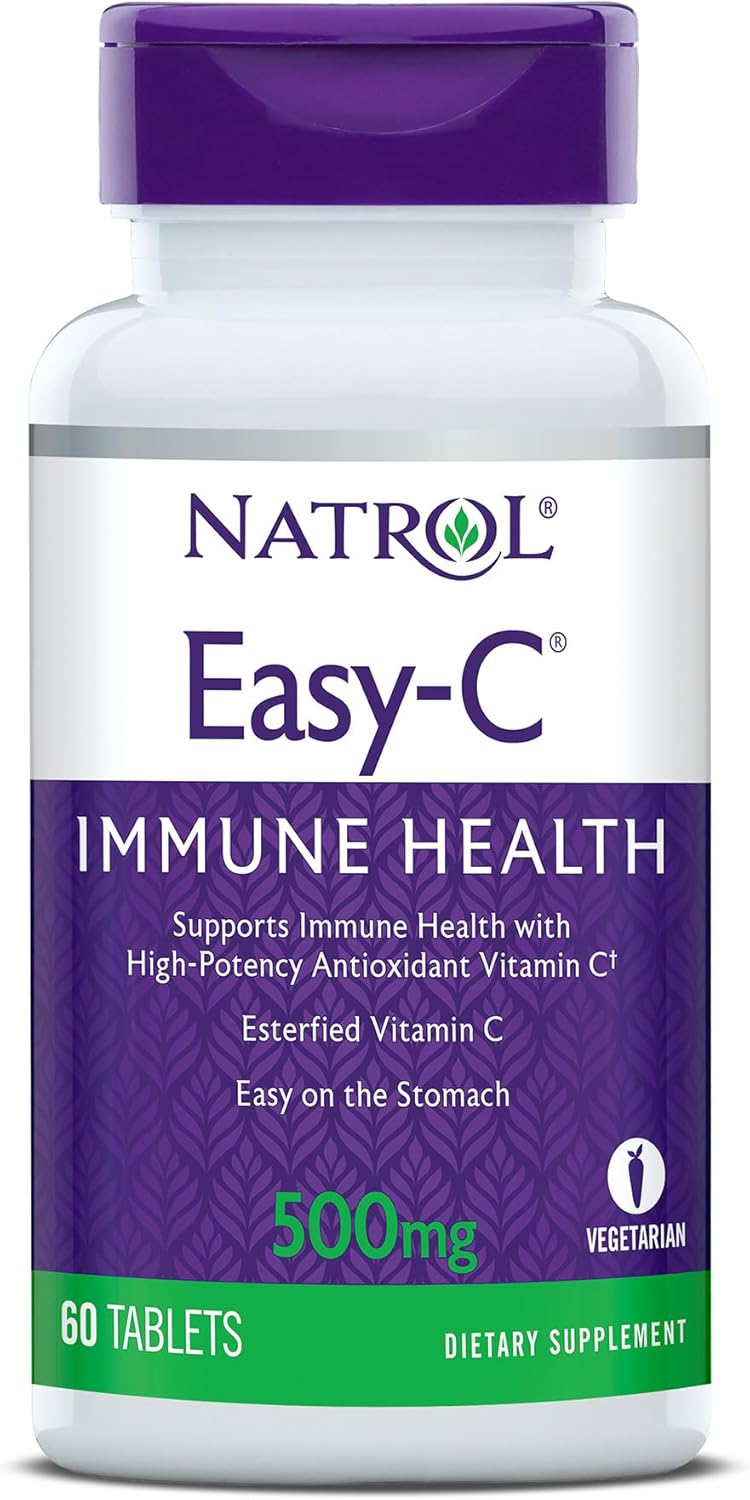Natrol Easy-C Immune Health Dietary Supplement - High-Potency Vitamin C Tablets, 500mg, 60 Count