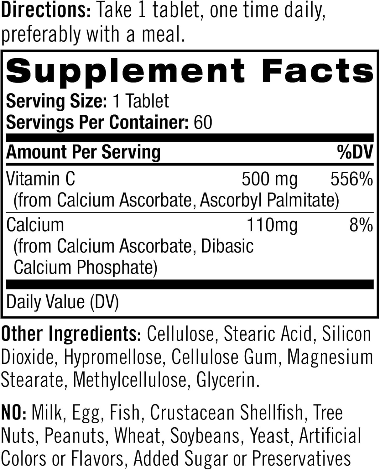 Natrol Easy-C Immune Health Dietary Supplement - High-Potency Vitamin C Tablets, 500mg, 60 Count