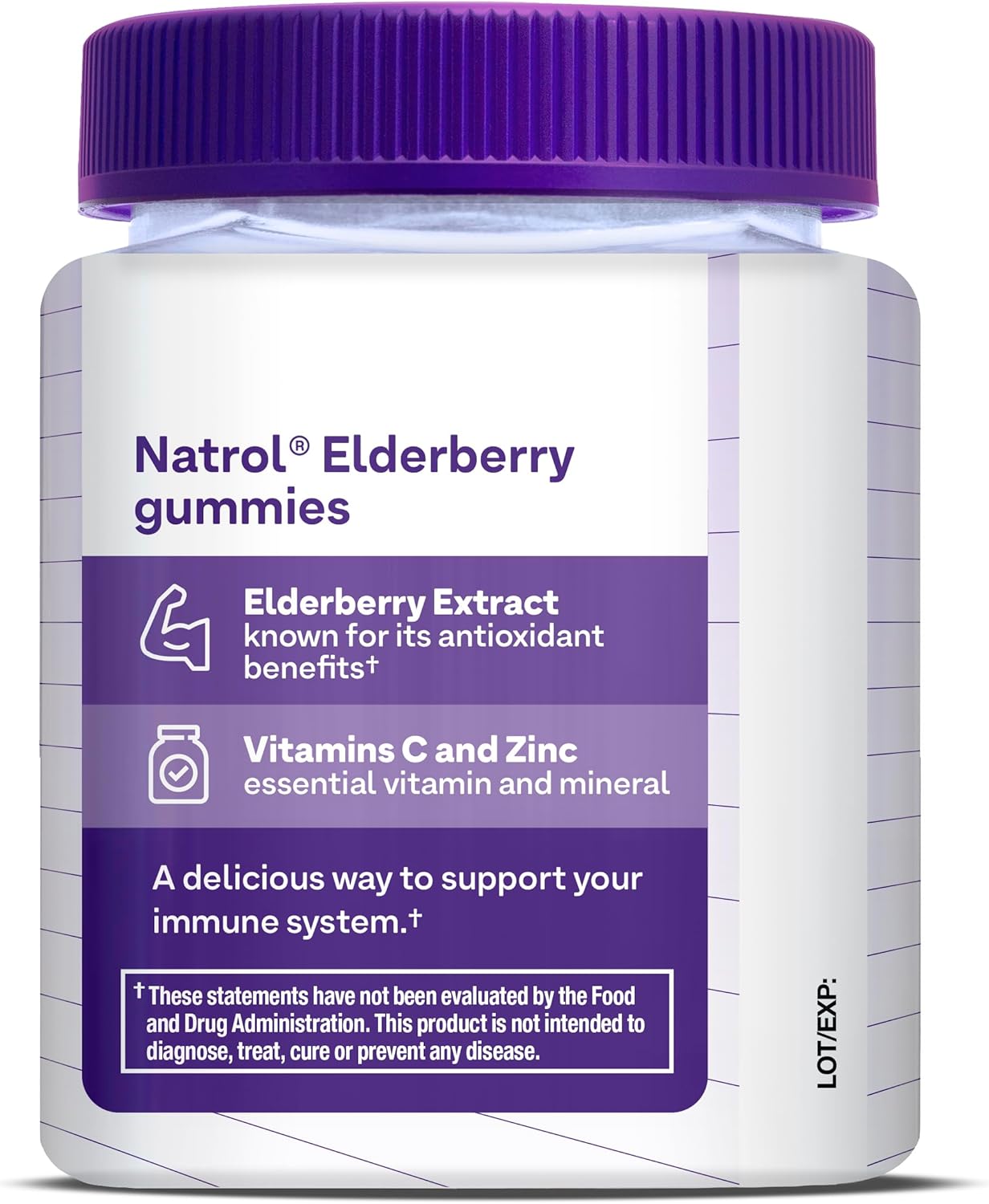 Natrol Elderberry Gummies 100mg for Immune Support - 60 Berry Flavored Gummies, 1 Month Supply