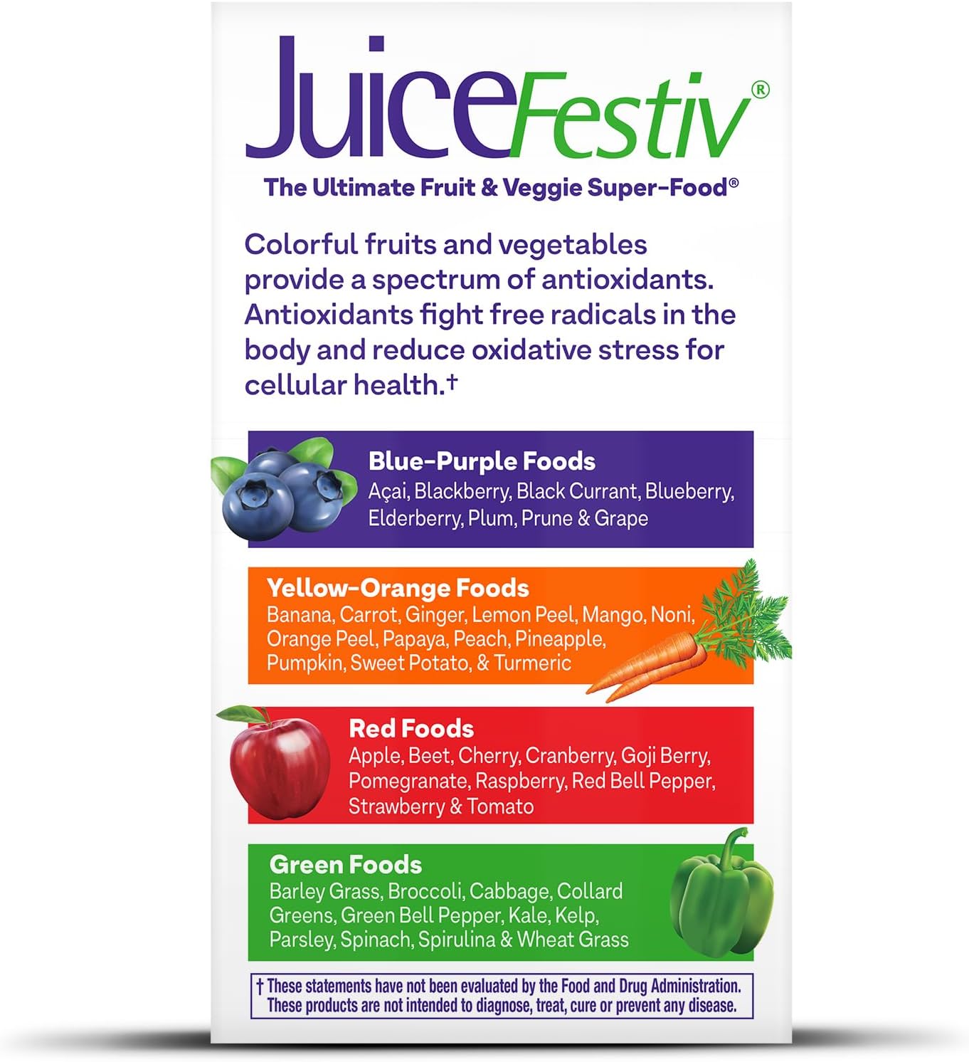 Natrol JuiceFestiv: Ultimate Fruit & Veggie Super-Food for Balanced Nutrition, Antioxidants, 60 Capsules (2-Count)