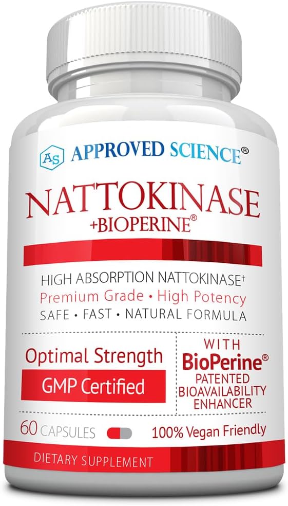 Nattokinase Supplement 4000 FU - 200mg with BioPerine - Vegan, Non-GMO - 60 Capsules - Vitamin K2 Free - One Month Supply