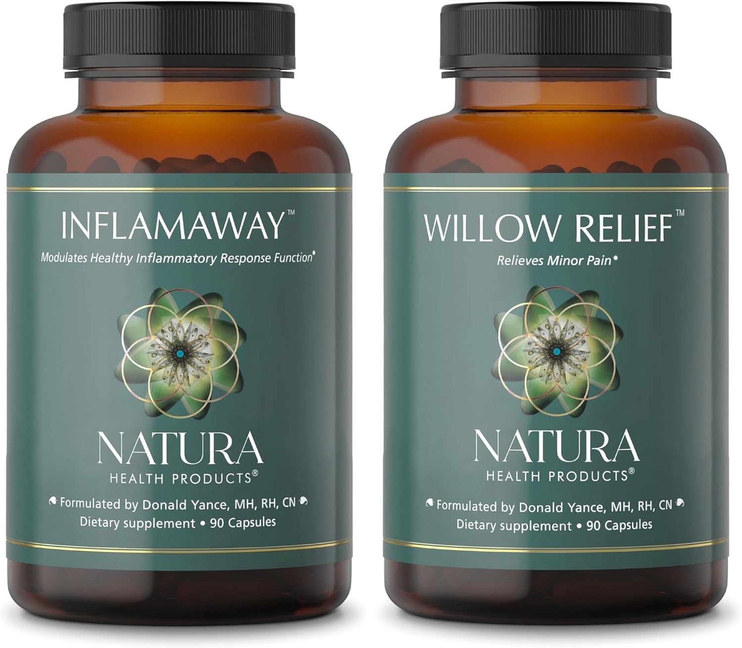 Natura Health Products InflamAway and Willow Relief Supplement Bundle - Supports Healthy Inflammatory Response & Muscle Relaxation