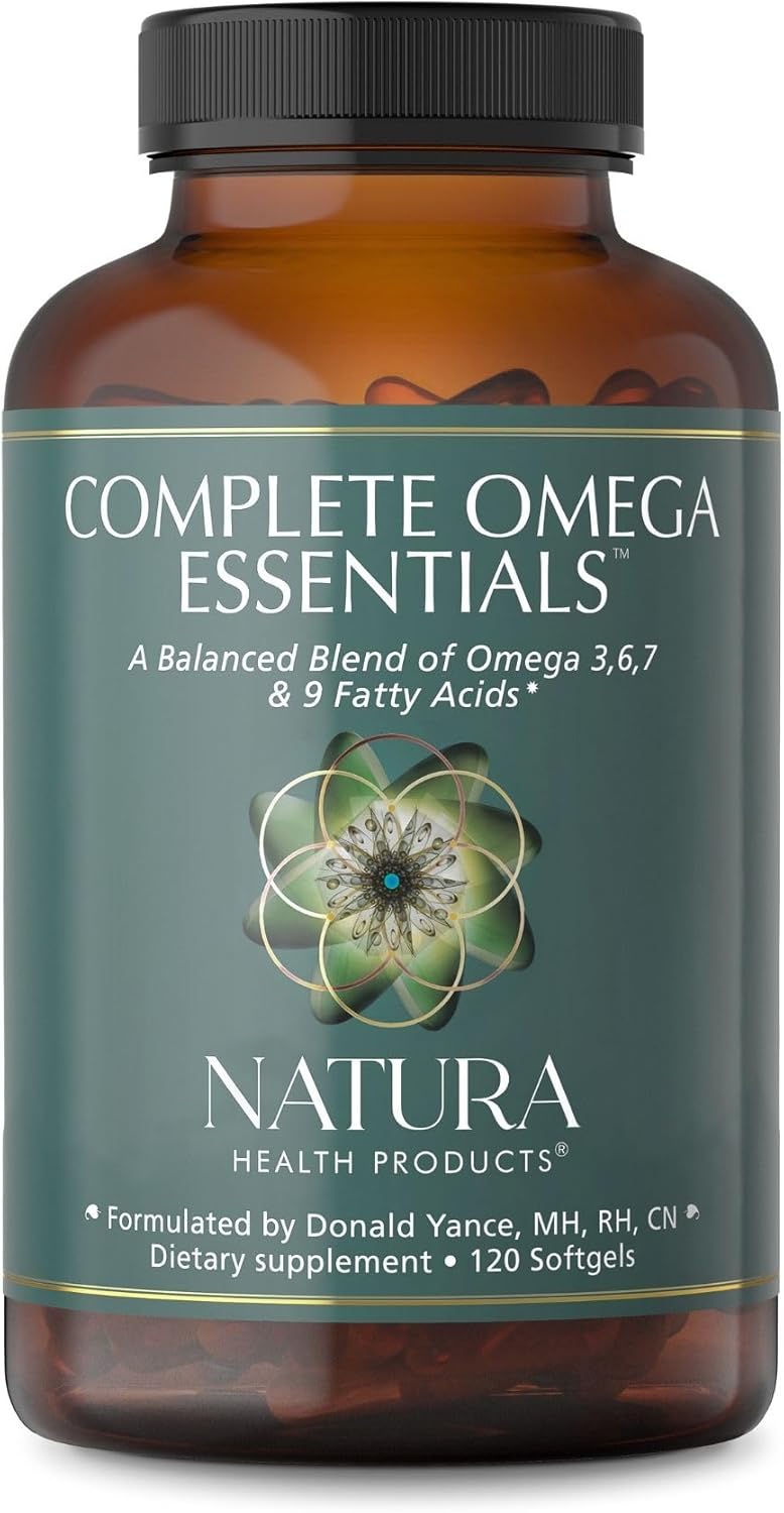 Natura Health Products Omega Essentials Supplement - Balanced Blend of Omega Fatty Acids with Fish Oil, Borage Seed Oil, Sea Buckthorn Berry - 120 softgels