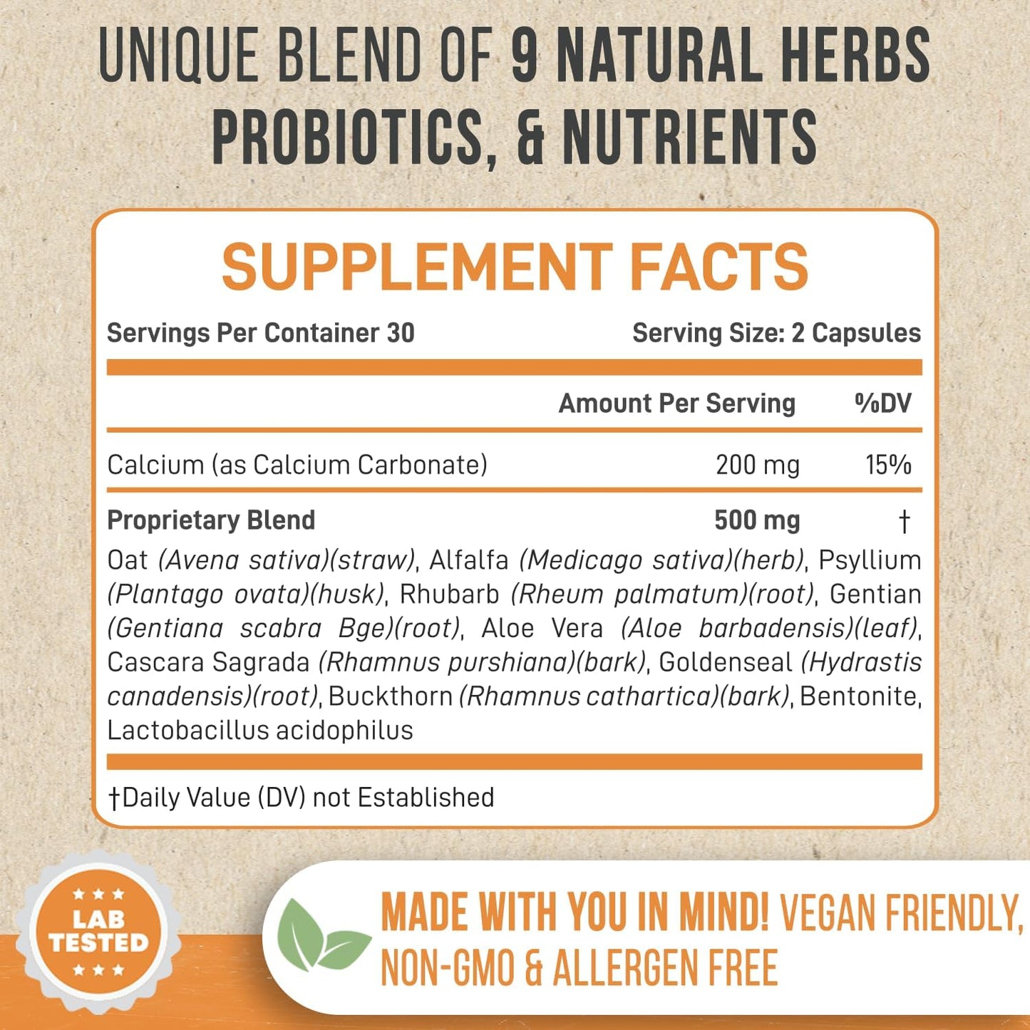 Natural 15-Day Colon Cleanse Capsules for Slimming Formula & Digestive Health - Herbal Blend with Probiotics - Non-GMO - Made in USA