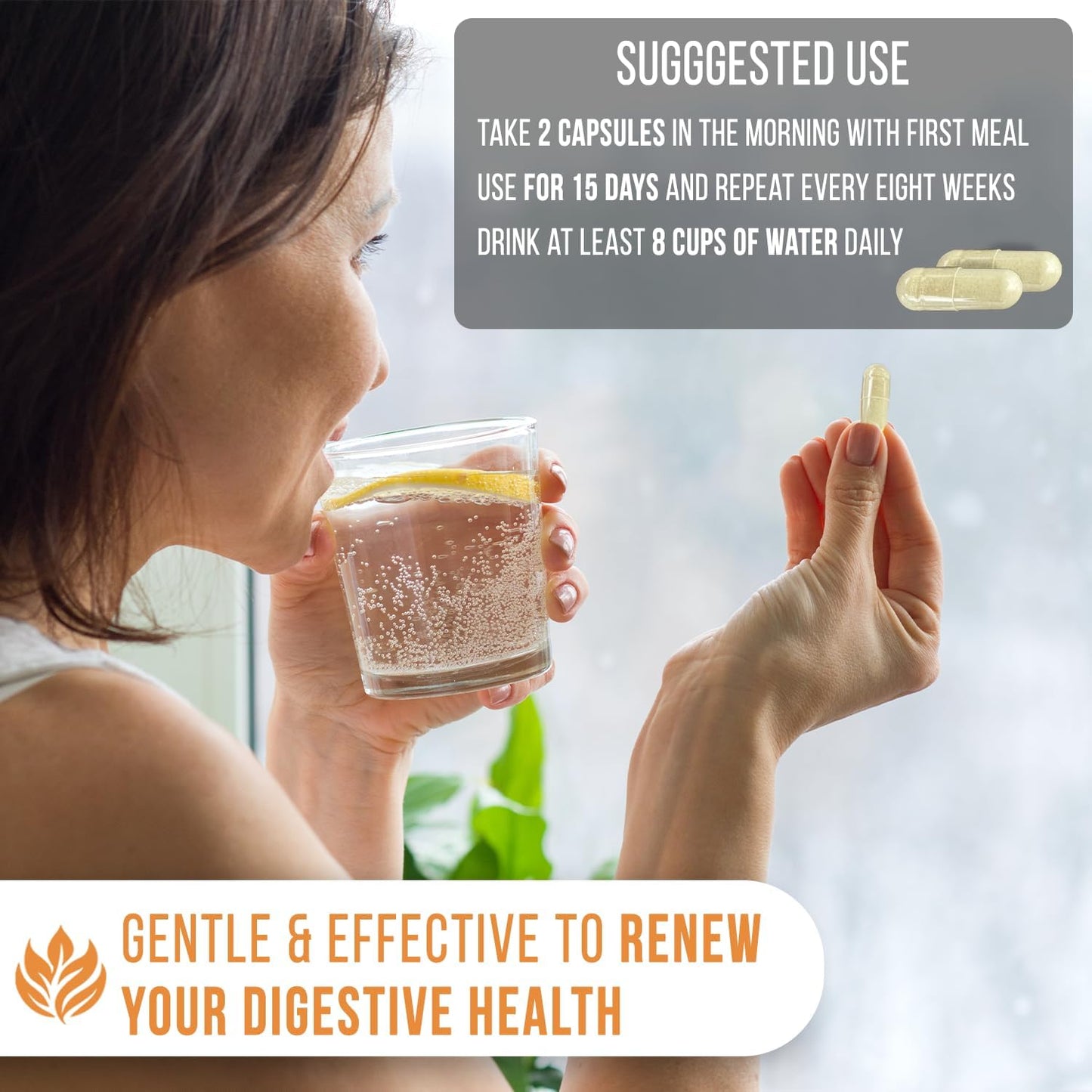 Natural 15-Day Colon Cleanse Capsules for Slimming Formula & Digestive Health - Herbal Blend with Probiotics - Non-GMO - Made in USA