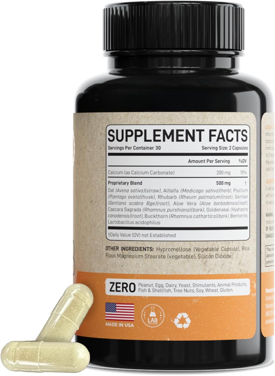 Natural 15-Day Colon Cleanse Capsules for Slimming Formula & Digestive Health - Herbal Blend with Probiotics - Non-GMO - Made in USA