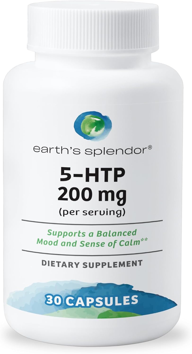 Natural 5-HTP Supplement for Mood Balance & Stress Relief - 100mg Capsules for Men & Women - Non-GMO, Preservative-Free