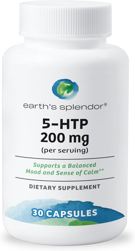 Natural 5-HTP Supplement for Mood Balance & Stress Relief - 100mg Capsules for Men & Women - Non-GMO, Preservative-Free