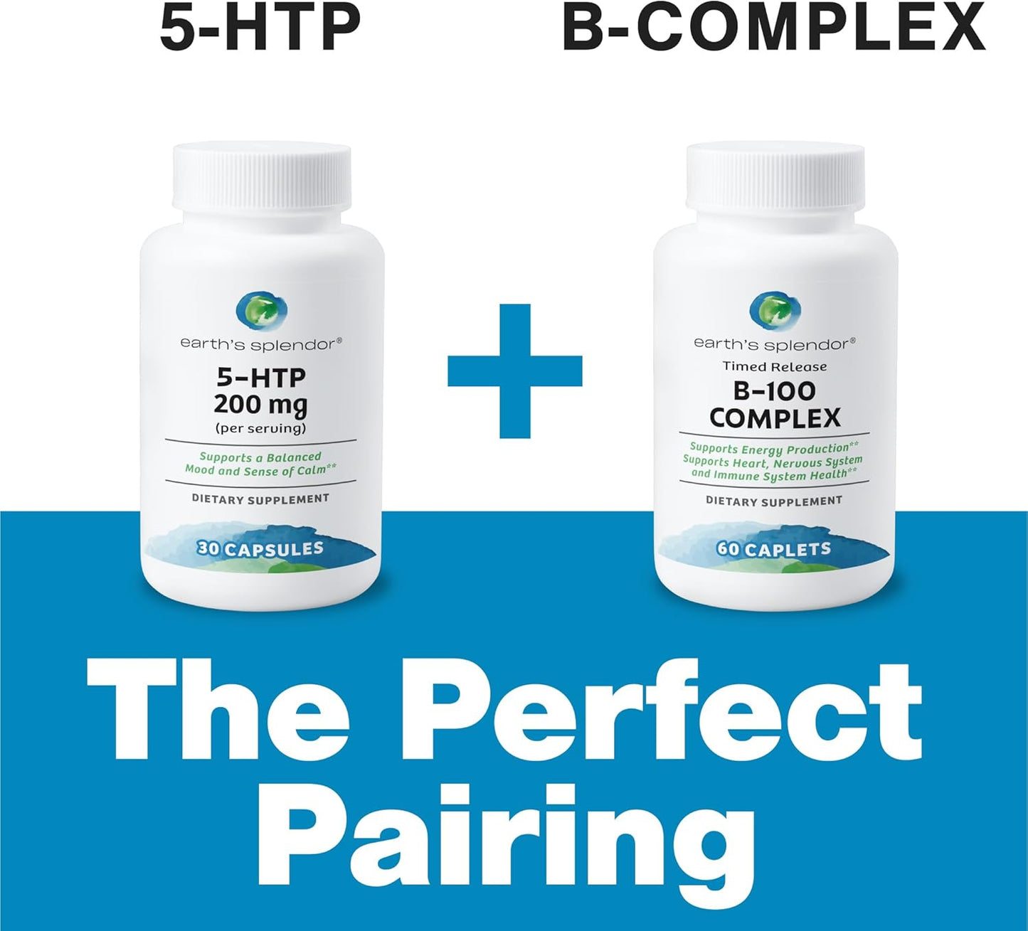 Natural 5-HTP Supplement for Mood Balance & Stress Relief - 100mg Capsules for Men & Women - Non-GMO, Preservative-Free