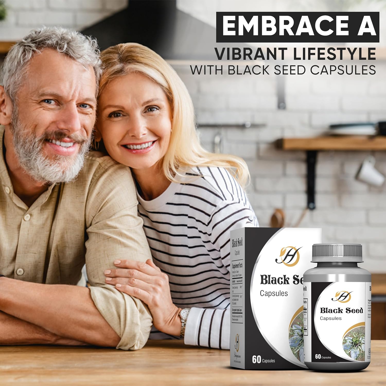 Natural 500mg Black Seed Capsules - 60 Count for Joint, Immune, and Cognitive Support - HERBOGANIC