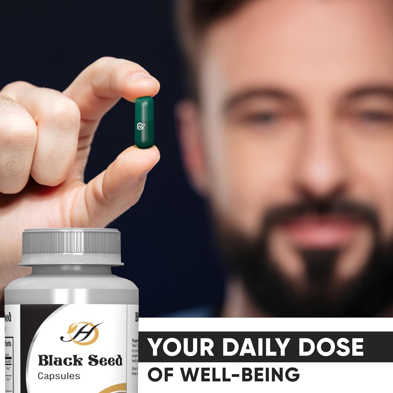 Natural 500mg Black Seed Capsules - 60 Count for Joint, Immune, and Cognitive Support - HERBOGANIC